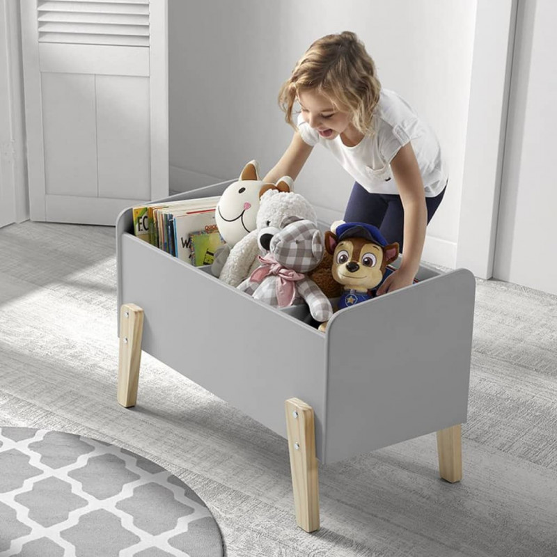 Vipack Kids Spielzeugkiste Kiddy Holz Grau