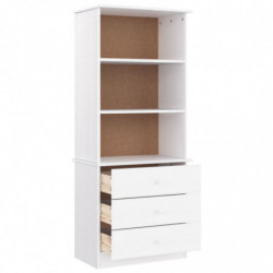 Bücherregal mit Schubladen ALTA Weiß 60x35x142 cm Kiefernholz