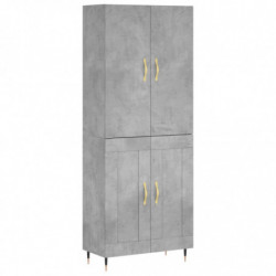 Highboard Betongrau 69,5x34x180 cm Holzwerkstoff