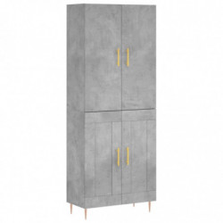 Highboard Betongrau 69,5x34x180 cm Holzwerkstoff