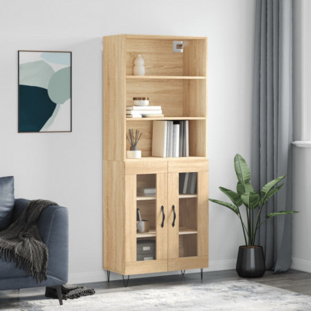 Highboard Sonoma-Eiche 69,5x34x180 cm Holzwerkstoff