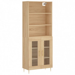 Highboard Sonoma-Eiche 69,5x34x180 cm Holzwerkstoff