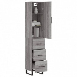 Highboard Grau Sonoma 34,5x34x180 cm Holzwerkstoff