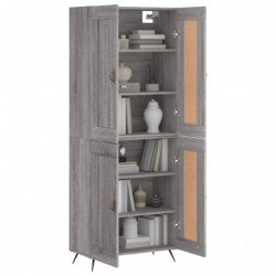 Highboard Grau Sonoma 69,5x34x180 cm Holzwerkstoff