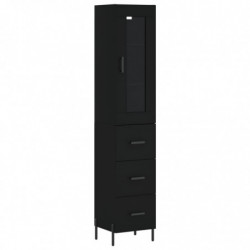 Highboard Schwarz 34,5x34x180 cm Holzwerkstoff