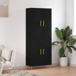 Highboard Schwarz 69,5x34x180 cm Holzwerkstoff