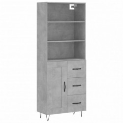 Highboard Betongrau 69,5x34x180 cm Holzwerkstoff