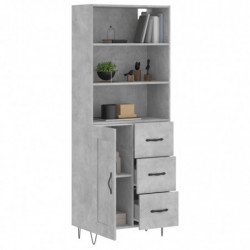 Highboard Betongrau 69,5x34x180 cm Holzwerkstoff