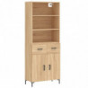 Highboard Sonoma-Eiche 69,5x34x180 cm Holzwerkstoff