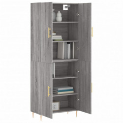 Highboard Grau Sonoma 69,5x34x180 cm Holzwerkstoff