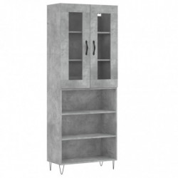 Highboard Betongrau 69,5x34x180 cm Holzwerkstoff