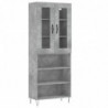 Highboard Betongrau 69,5x34x180 cm Holzwerkstoff