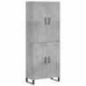 Highboard Betongrau 69,5x34x180 cm Holzwerkstoff