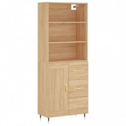 Highboard Sonoma-Eiche 69,5x34x180 cm Holzwerkstoff