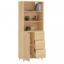 Highboard Sonoma-Eiche 69,5x34x180 cm Holzwerkstoff