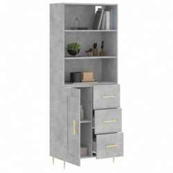 Highboard Betongrau 69,5x34x180 cm Holzwerkstoff