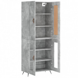 Highboard Betongrau 69,5x34x180 cm Holzwerkstoff