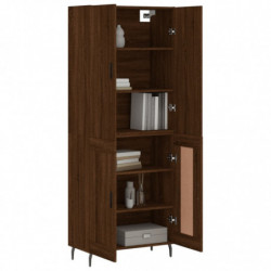 Highboard Braun Eichen-Optik 69,5x34x180 cm Holzwerkstoff