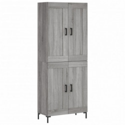 Highboard Grau Sonoma 69,5x34x180 cm Holzwerkstoff