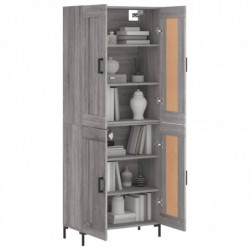 Highboard Grau Sonoma 69,5x34x180 cm Holzwerkstoff