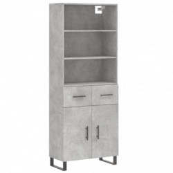 Highboard Betongrau 69,5x34x180 cm Holzwerkstoff