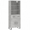 Highboard Betongrau 69,5x34x180 cm Holzwerkstoff