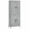 Highboard Betongrau 69,5x34x180 cm Holzwerkstoff