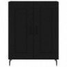 Highboard Schwarz 69,5x34x180 cm Holzwerkstoff