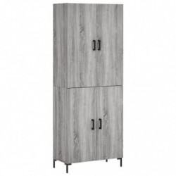 Highboard Grau Sonoma 69,5x34x180 cm Holzwerkstoff