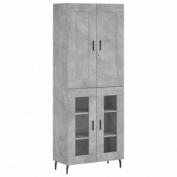 Highboard Betongrau 69,5x34x180 cm Holzwerkstoff