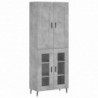 Highboard Betongrau 69,5x34x180 cm Holzwerkstoff