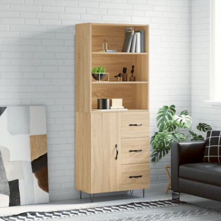 Highboard Sonoma-Eiche 69,5x34x180 cm Holzwerkstoff