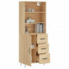 Highboard Sonoma-Eiche 69,5x34x180 cm Holzwerkstoff