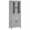 Highboard Betongrau 69,5x34x180 cm Holzwerkstoff