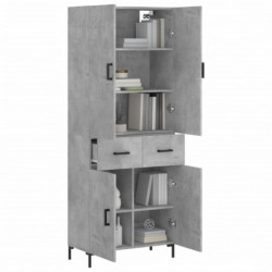 Highboard Betongrau 69,5x34x180 cm Holzwerkstoff