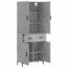 Highboard Betongrau 69,5x34x180 cm Holzwerkstoff