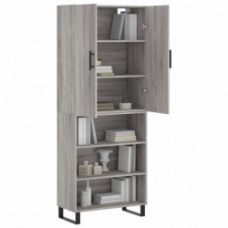 Highboard Grau Sonoma 69,5x34x180 cm Holzwerkstoff