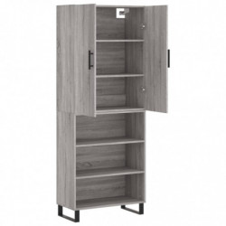 Highboard Grau Sonoma 69,5x34x180 cm Holzwerkstoff