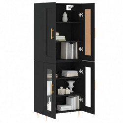 Highboard Schwarz 69,5x34x180 cm Holzwerkstoff