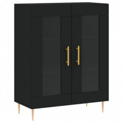 Highboard Schwarz 69,5x34x180 cm Holzwerkstoff