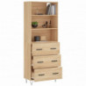 Highboard Sonoma-Eiche 69,5x34x180 cm Holzwerkstoff