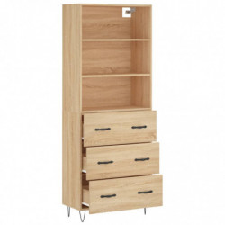 Highboard Sonoma-Eiche 69,5x34x180 cm Holzwerkstoff