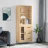 Highboard Sonoma-Eiche 69,5x34x180 cm Holzwerkstoff