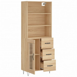 Highboard Sonoma-Eiche 69,5x34x180 cm Holzwerkstoff