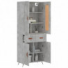 Highboard Betongrau 69,5x34x180 cm Holzwerkstoff