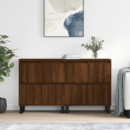 Sideboards 2 Stk. Braun Eichen-Optik Holzwerkstoff