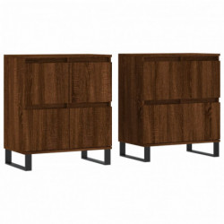 Sideboards 2 Stk. Braun Eichen-Optik Holzwerkstoff