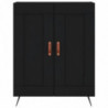 Highboard Schwarz 69,5x34x180 cm Holzwerkstoff