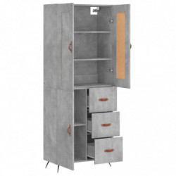 Highboard Betongrau 69,5x34x180 cm Holzwerkstoff