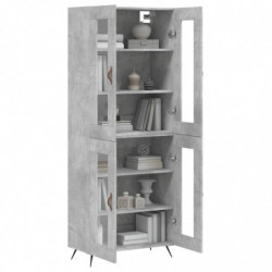 Highboard Betongrau 69,5x34x180 cm Holzwerkstoff